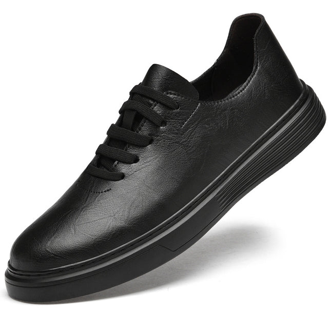 Men's New plus size Cowhide Board Shoes Men's European Station Trendy Casual Pure White Shoes Slip-on Loafers