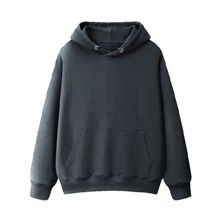 2026 New Solid Color Pullover 100% Pure Cotton 280g Terry Cloth Drop Shoulder Loose Fit Hooded Sweatshirt Couple Hoodie