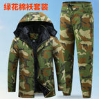 Green floral velvet cotton jacket + cotton pants [980] / Size 165 [recommended 45-55kg ]