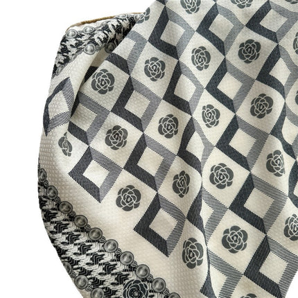Double-Sided Silk Wool Scarf for Women in Autumn and Winter, Silk Wool 70 Square Scarf, Warm and Dual-Purpose, Versatile Elegant, Air-Conditioned Neck Protector for Women