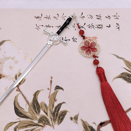 Sword water drop hairpin advanced sense new Chinese style hairpin antique Chinese clothing hair accessories hair pin