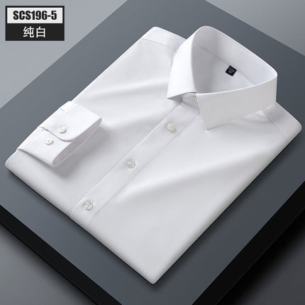 SCS196 Mulberry Silk Men's Shirt Long-sleeved Quality Men's Solid Color Clear Color Business Casual All-match Shirt Shirt