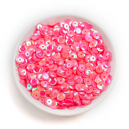6MM round curved surface hole PVC sequins jewelry accessories concave and convex surface wholesale flat bottom hexagonal sewing clothing beads