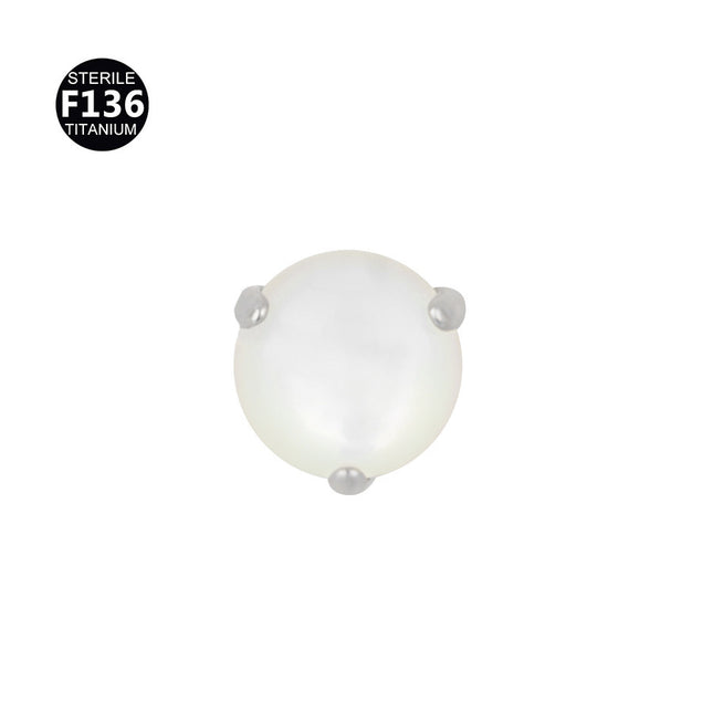 F136 titanium alloy 3.5mm natural stone 0.9 tooth puncture jewelry internal thread lip nail earring factory in stock wholesale