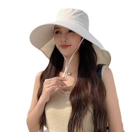 Women's Summer Brim Shawl Hat Thin Cycling Fisherman Hat Women's Face Covering Neck Protection Sun Protection Hat Anti-Uv Breathable Hat