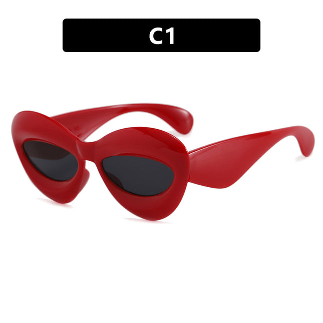 Personalized Cat-Eye Sunglasses 2022 New Style Personalized Ins Candy-Colored Sunglasses Versatile Alien Sunglasses
