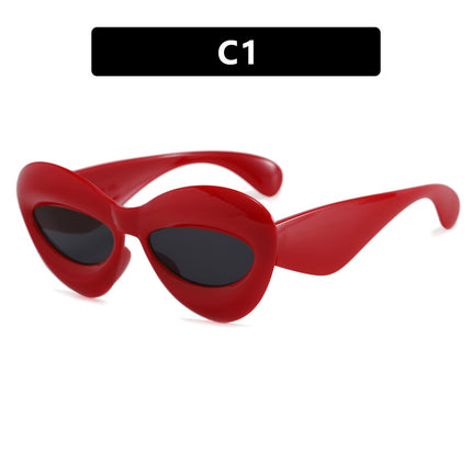 Personalized Cat-Eye Sunglasses 2022 New Style Personalized Ins Candy-Colored Sunglasses Versatile Alien Sunglasses