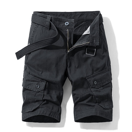 Summer men's new casual five-point pants trend straight multi-bag shorts men's wholesale Japanese work shorts men's