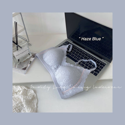 Shantou Flower Reland New Style Lace Maintenance Underwear Women's Micro Plastic Latex Cup Small Chest Push-up Sling Bra