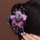 Purple [copper wire flower clip]