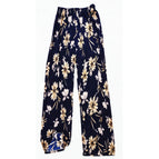 Kuju ice silk nine-point straight floral pants / One size fits all ( 45~85kg )