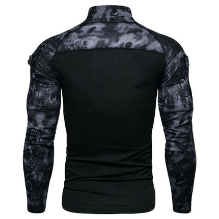 2025 Long-sleeved Slim-fit Camouflage Casual Collar Cotton Autumn Youth Tactical T-shirt