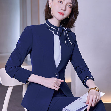 Stewardess uniform professional suit women's autumn and winter fashion front desk beautician work clothes women's professional temperament suit skirt