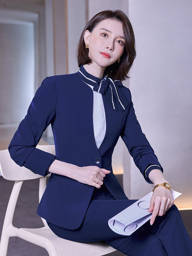 Stewardess uniform professional suit women's autumn and winter fashion front desk beautician work clothes women's professional temperament suit skirt