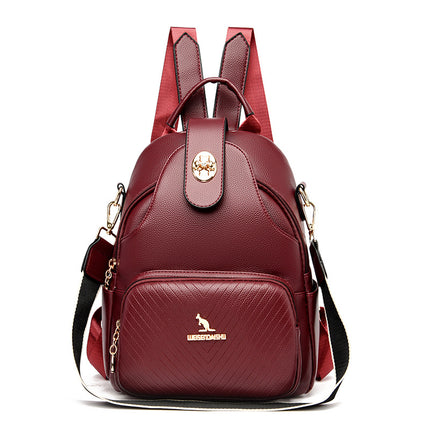Cross-border Wholesale Soft Leather Backpack Women's New Fashion All-match Multi-function Backpack All-match Backpack