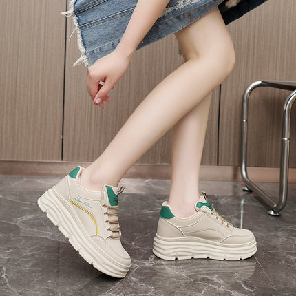 Small white shoes women's shoes 2024 new spring and summer increased breathable thick-soled casual sports muffin board shoes for women