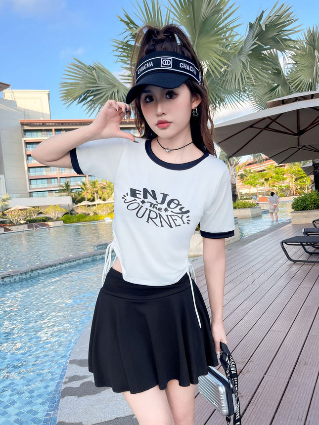 Women's Swimsuit 2025 New Style Belly-Covering Slimming Look One-Piece Boxer Swimming Pool Conservative Hot Spring Professional Large Size Swimsuit