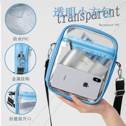 Waterproof PVC Transparent Small Square Bag Portable Makeup Wash Bag Swimming Bag Travel Beach Bag Daily Collocation Storage