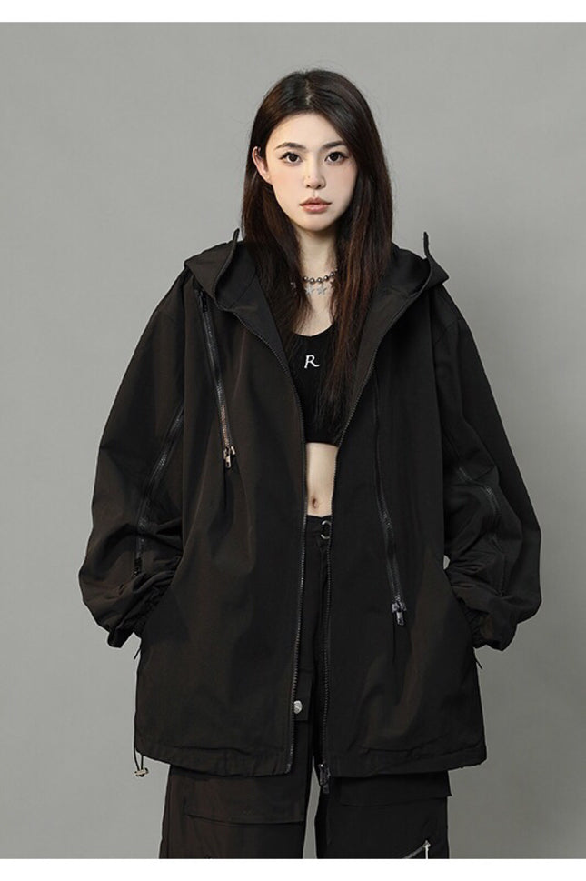 Group's New Outdoor Mountaineering Hooded Jacket Women's Locomotive Wind cotton and thickening Neutral Windproof Jacket