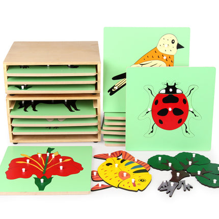 Professional Version of Montessori Animal and Plant Panel Puzzle Montessori Teaching Aids 0-3 Early Education Educational Toys Direct Supply from the Manufacturer
