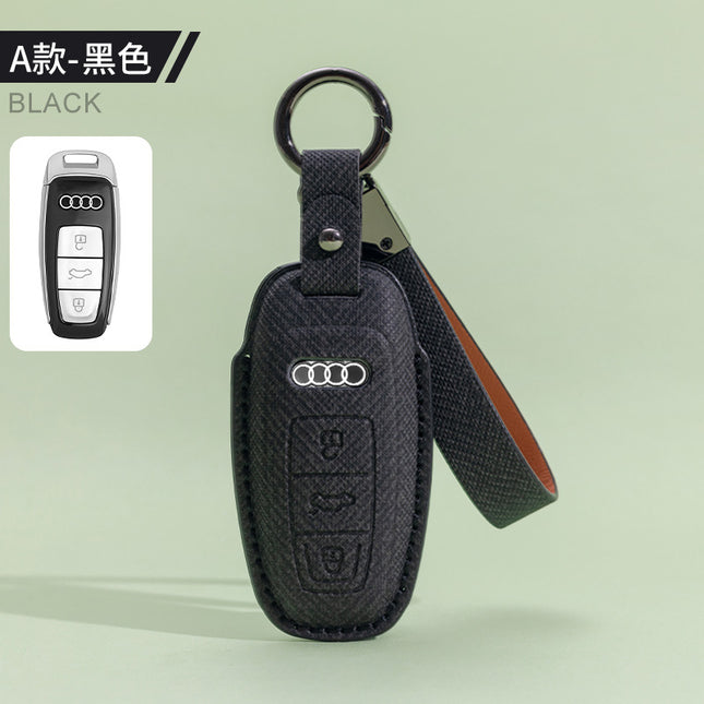 Suitable for Audi A6L Key Cover A8 Male A4L Male A7A3 Female Q3 Car Q5L Cowhide Q8 Shell Q7 Buckle Q2L Special Buckle