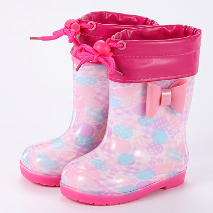 Children's Rain Boots Baby Rain Boots Primary School Boys and Girls Waterproof and Warm Outdoor Non-Slip Wear-Resistant Water Shoes Cross-Border Export