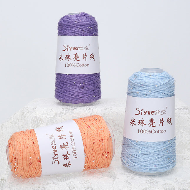 [Siyue] Spring and Summer Thread Lace Thread Pure Cotton Crochet Stick Needle Thread Handmade DIY Knitting Rice Beads Sequin Thread 50g