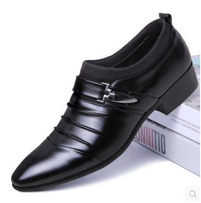 2025 New Business Dress Shoes Men's British Style Pointed Casual Soft Bottom Groom Wedding Performance Dress Shoes