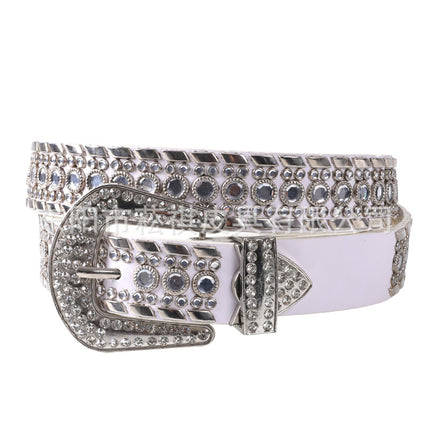 Women's Belt with Rhinestone Inlay Decoration, Versatile for Jeans, Bbsimon Belt Manufacturer Wholesale, Personalized and Trendy