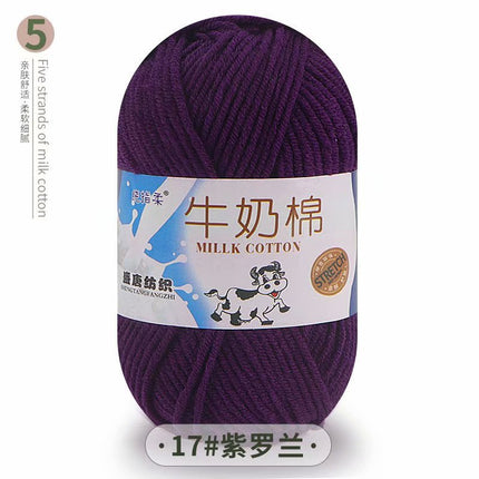 5-Strand Milk Cotton Self-Woven Scarf Medium Thick Thread Ball Blanket Crochet DIY Material Package Wool Ball Hand Knitted Bag Thread