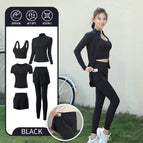 Black [short-sleeved] five-piece set (black pants) upgraded model---crazy sale / M