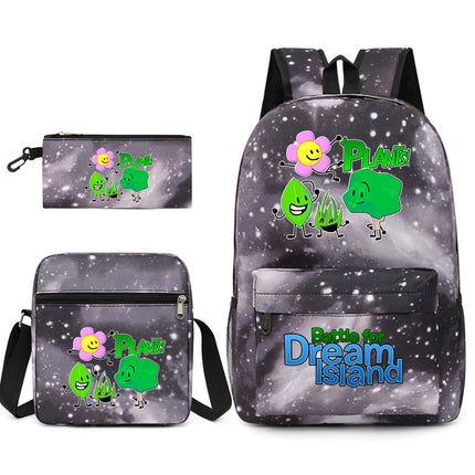 Battle for Dream Island Backpack Dream Island Schoolbag Three-Piece Canvas Backpack