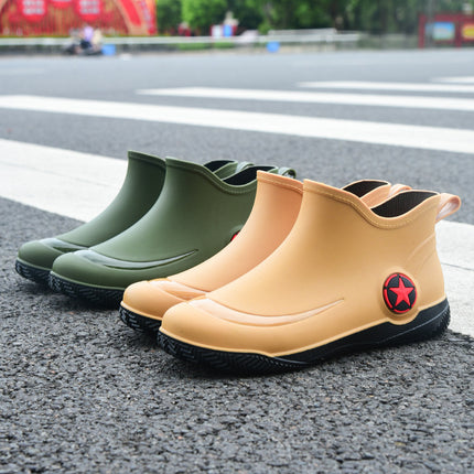 Fashion Short Rain Boots for Men and Women, Low-Cut Non-Slip Waterproof Shoes, Casual Shallow Rain Boots, Trendy Shoes, Flat Rubber Shoes Wholesale