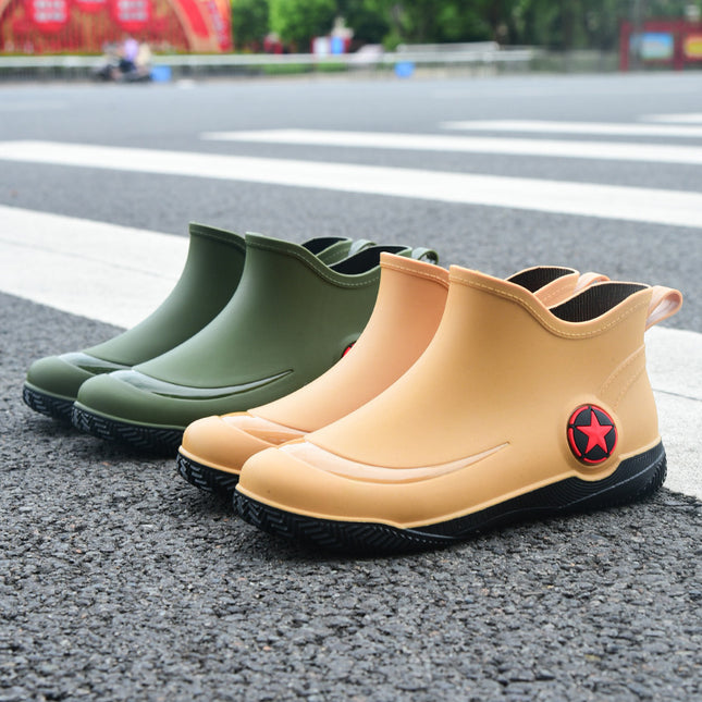 Fashion Short Rain Boots for Men and Women, Low-Cut Non-Slip Waterproof Shoes, Casual Shallow Rain Boots, Trendy Shoes, Flat Rubber Shoes Wholesale