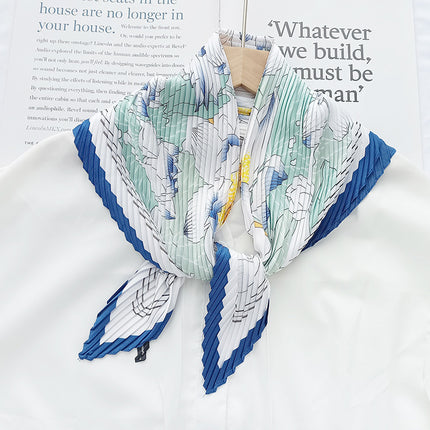 New wrinkled small square scarf female Korean imitation silk printed wrinkled small scarf Joker scarf decorative scarf wholesale