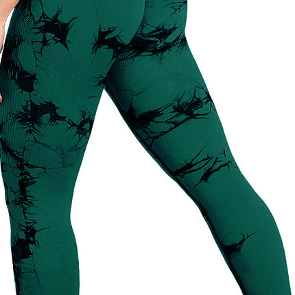 High-Waisted Tie-Dye Butt-Lifting Fitness Pants, Breathable Peach-Lift Compression Training Nine-Point Yoga Pants Define