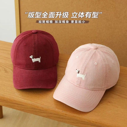 Spring and summer new dachshund embroidered baseball cap high quality all-match simple face duckling tongue hat for men and women wholesale