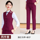 Wine red vest pants / S