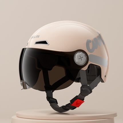 Camp cable helmet female electric car 3c new national standard four seasons universal battery car motorcycle male retro helmet half winter