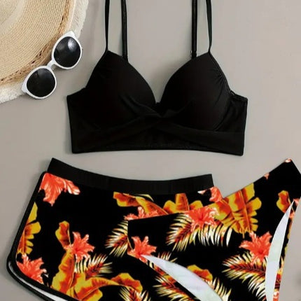 Cross-border European and American Foreign Trade New Style Swimwear Women's Sexy Hard Cover Cup Steel-toted Swimsuit Bikini Bikini