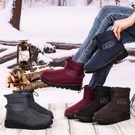 Winter Snow Boots for Women, Thick-Soled Cotton Boots with Extra Fleece and Thickened High-Top Cotton Shoes, Cross-Border Ready Stock Snow Boots, Slip-On, Dropshipping