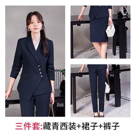 Professional Suit suit Women's Senior Sense 2024 Spring and Autumn New Hotel Front Desk Beauty Salon Overalls Suit Jacket