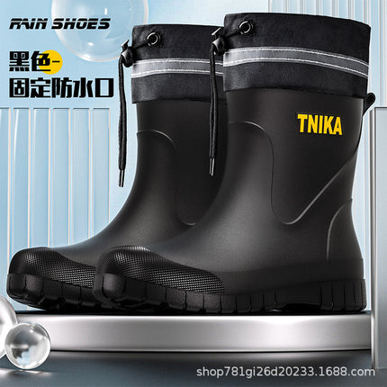 2025 Cross-border Men's Rain Boots Water Shoes Waterproof Wear-resistant Rubber Shoes Rain Boots Non-slip Short PVC Water Boots