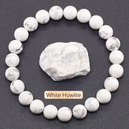 SHINE/TEMU Cross-border Natural Stone Agate Crystal Beaded Bracelet Apatite Lapis Lapis Bracelet for Men and Women