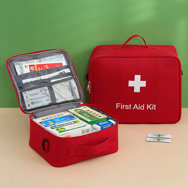 Family Medicine Box Large Capacity Crossbody First Aid Medicine Box Medical Bag Carry-on Travel Rescue Medicine Storage Bag