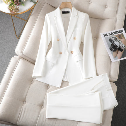 White Suit Set for Women, New Spring and Autumn Style, Cross-Border Elegant Goddess Style, Professional Attire with a High-End Feel, Casual Suit, Formal Wear