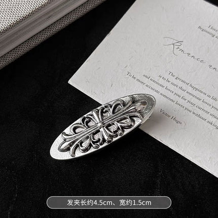 Hongyan 2025 Summer Women's Artistic Retro Chinese Style Zinc Alloy Handmade Textured Hair Clip Fashion Accessory