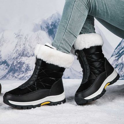 Outdoor Snow Boots for Women 2025 Winter New Style Fleece-Lined Cotton Boots Women's Cross-Border Large Size Outdoor Fleece-Lined Warm Boots