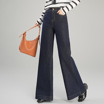 Authentic Wide-Leg Jeans for Women 2025 Spring New High-Waisted Slimming Drape Versatile Straight-Leg Floor-Length Pants
