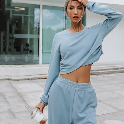 2026 Amazon Ebay European and American Foreign Trade Women's Clothing Autumn and Winter New Fashion Sports Casual Sweatshirt Set Two-Piece Set